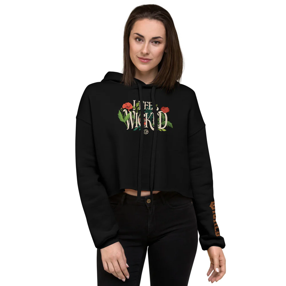 Wicked: For Good Women's Cropped Hoodie "I Feel Wicked"