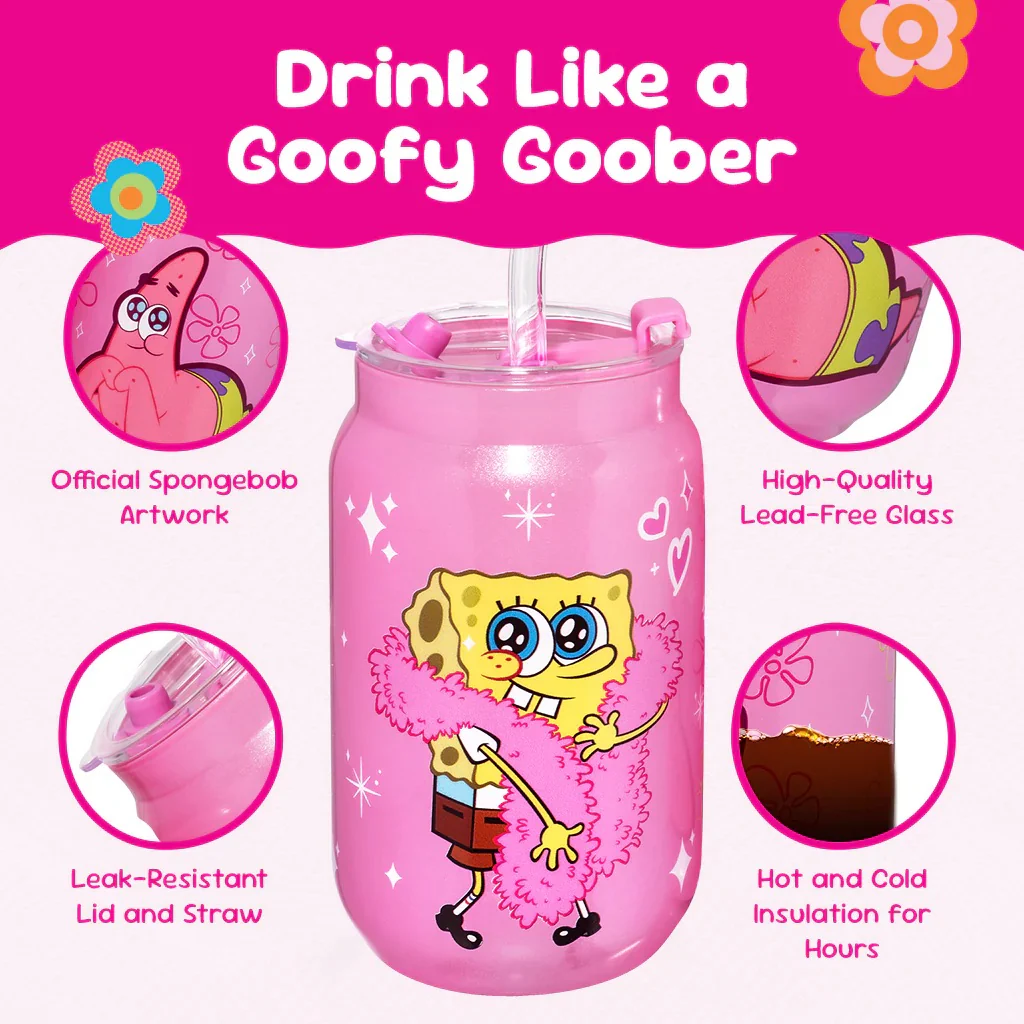 1239-spongebob-squarepants-drinking-glasses-pink-3.webp SpongeBob SquarePants Drinking Glasses - Pink