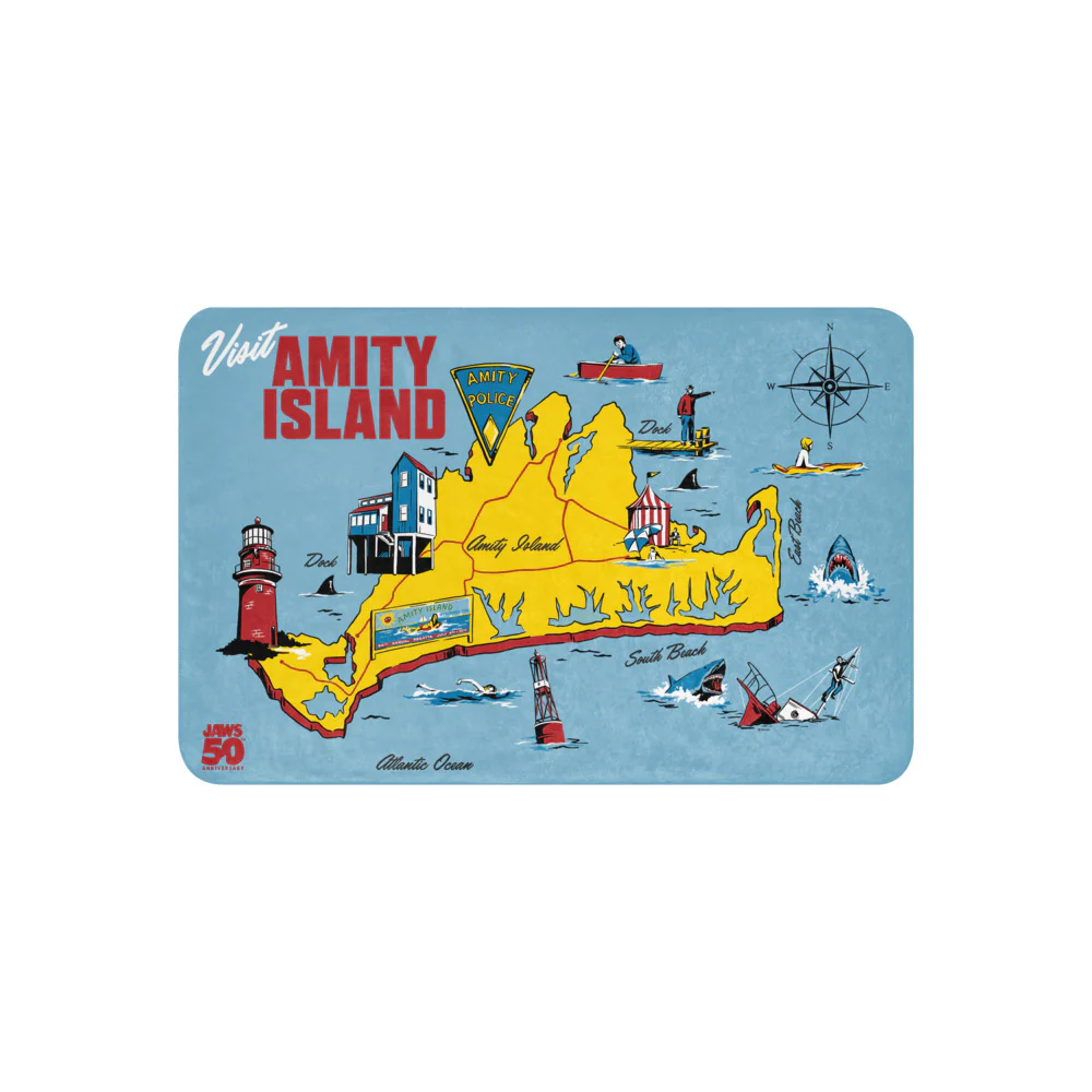 Jaws 50th Anniversary Amity Island Sherpa Blanket